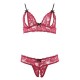 Cottelli Bra Set with Open Cup and Crotchless Knickers