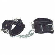 Leather Ankle Cuffs With Connecting Chain